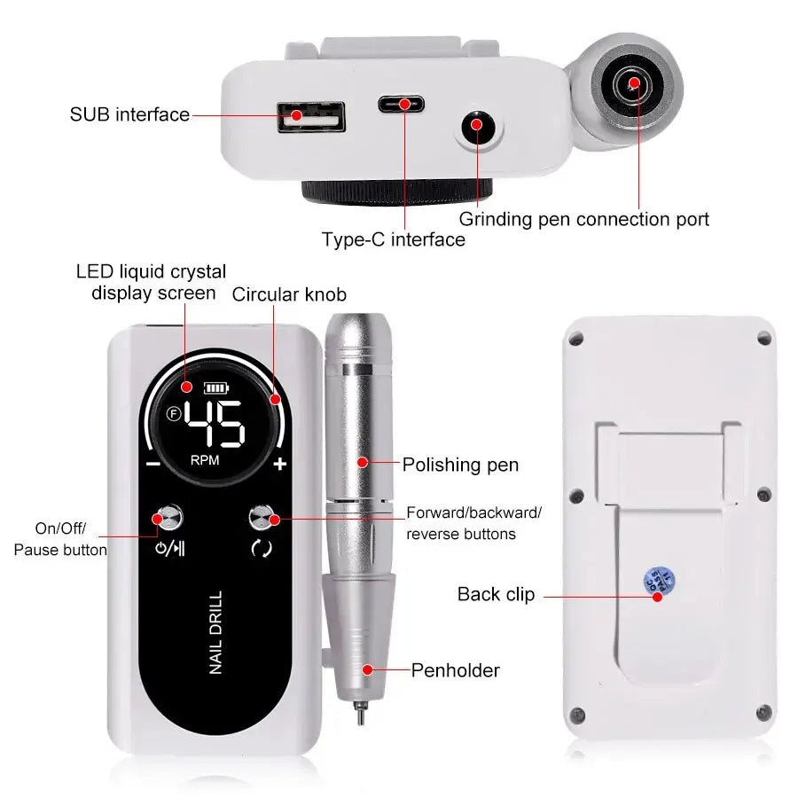 Professional Portable Nail Drill Machine