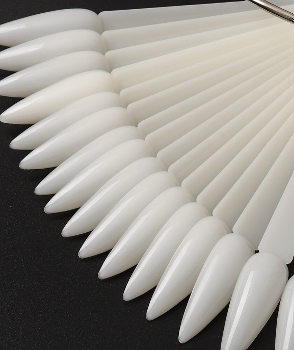 Nail tips plastic Stiletto (metal ring), 40 pcs - Nailshop.ae