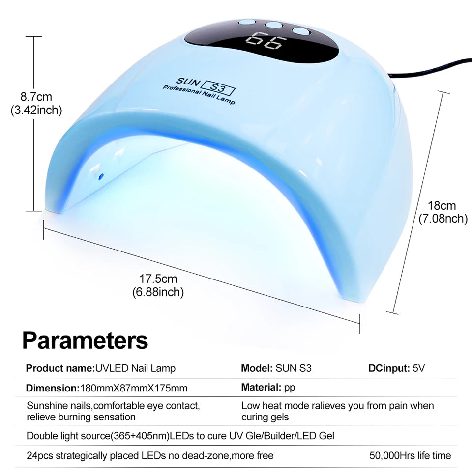 24/6 LED UV Lamp for Nails Gel Polish